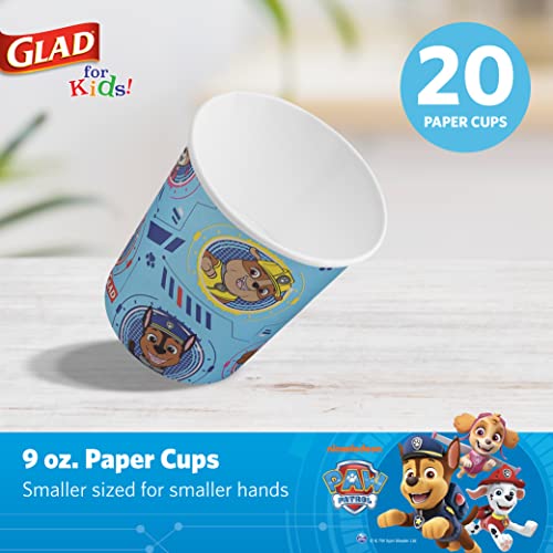 Glad for Kids Paw Patrol Paper Cups, Soak Proof Heavy Duty Disposable Drink Cups for Kids Parties, School Events, and Everyday Meals, Easy Cleanup and Kid Friendly Design, 9 oz, 20 Count - 10 Pack by Glad - Image 2