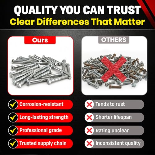 Image of Chenango Supply 3 /8-16 x 2-1 /2 inch Stainless Steel Hex Head Bolts - 304 Stainless, USS Coarse Thread, 100,000-125,000 PSI Tensile Strength, Corrosion-Resistant Hardware Bolts, (25 Pieces, 3 /8-16 x 2.5)