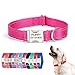 Personalized Custom Reflective Dog Collar, Free Engraved Nameplate Name Id Tag, Soft Nylon Full Metal Buckle Pet Cat Collars Adjustable for Xs Small Medium Large Big Dogs Puppy Kitten