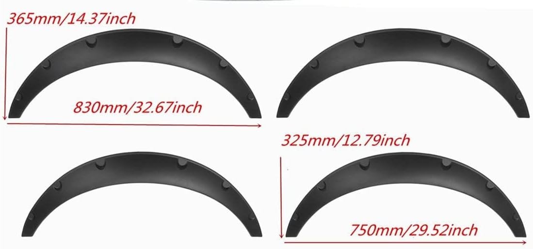 Habrat 4Pcs Universal Fender Flares Car Mudguard Flares Flexible Mudguard for Benz W205 W204 W203 Wheel Brow Fenders