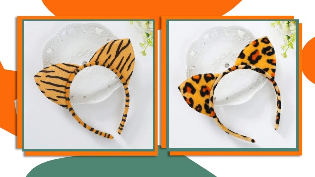 Fascia per orecchie di gatto leopardo per cerchi per capelli per