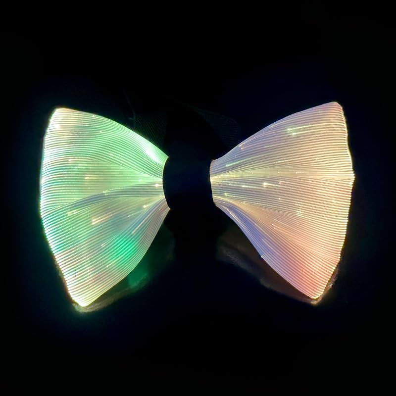 Music Festival Led Light Up Tie Glow in The Dark Rechargeable Luminous Ties Club Party Disco Wedding Bow Tie Multicolor