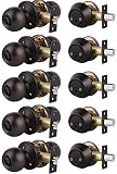 home improvement direct 5 Pack Keyed Alike Entry Door Knobs/Keyed Door Lock, Double Cylinder Keyed D