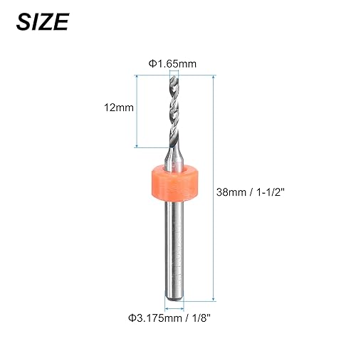 Vista 152 de uxcell Brocas para PCB, 0.028 in, carburo de tungsteno, herramienta rotativa, joyería, grabado CNC, placa de circuito de impresión, micro brocas