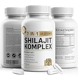 Keka Naturals Shilajit 7-in-1 Mischung 18,000 mg – Ashwagandha, Maca-Wurzel, Ginseng, Kurkuma, Löwenmähne, Schwarzkümmelöl – Hochdosiert, 60 Kapseln