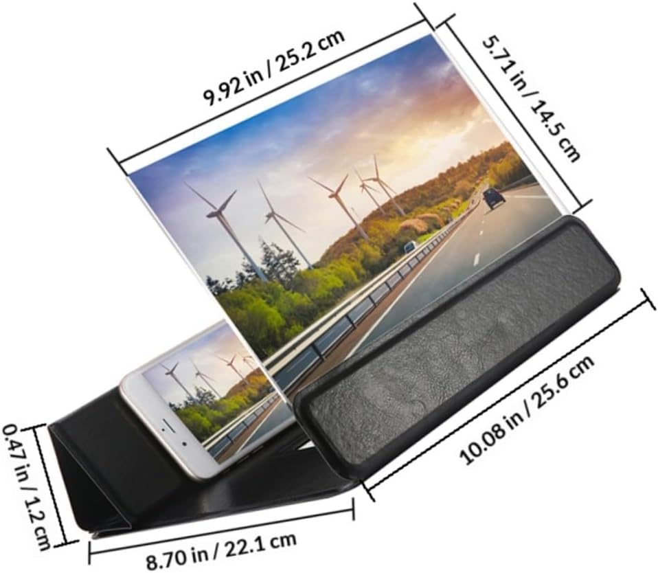 LALAFINA 12-inch 3D Phone Screen Magnifier Amplifier with Stand for Smartphones HD Video Enlarger Compatible with Mobile Phones Black Expander for Home and Travel Use