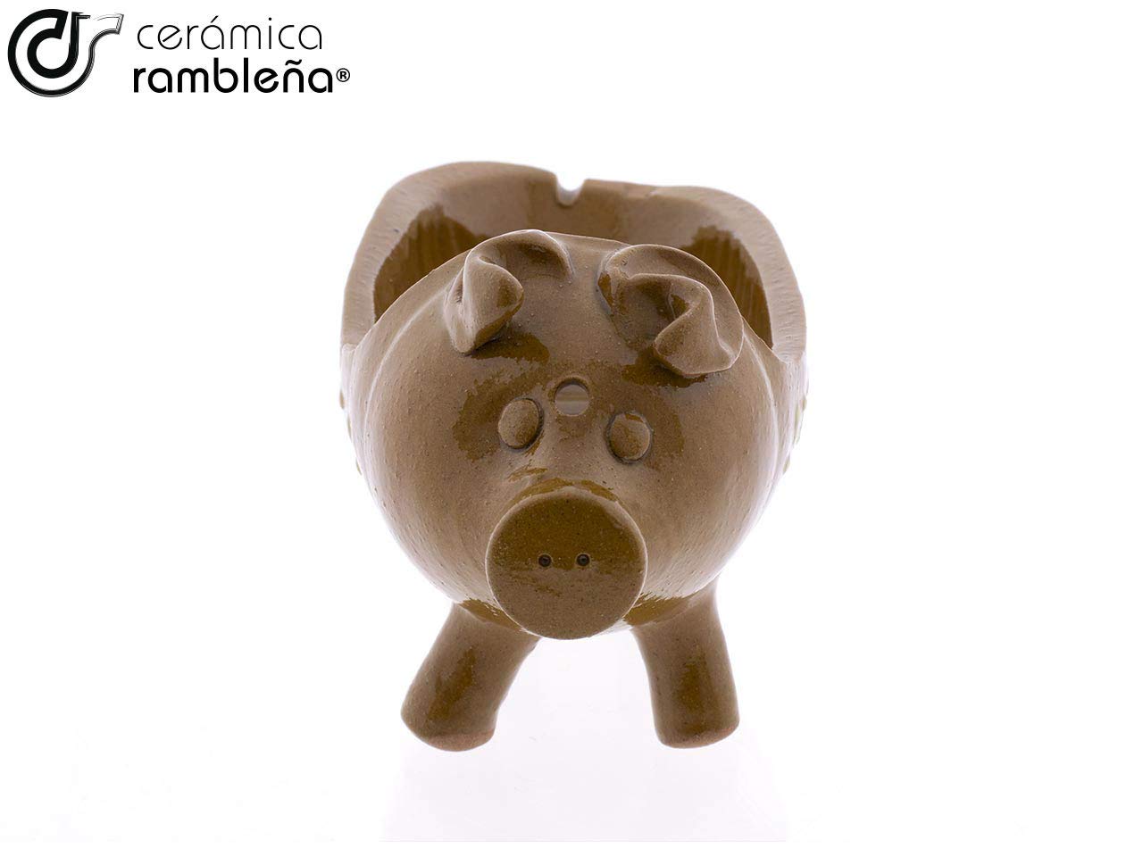 CERÁMICA RAMBLEÑA | Cerdito parrillero | Parrilla Barbacoa | Cerdito de barro | Cerdito asador | 100% Hecho a mano | 20x9x10 cm