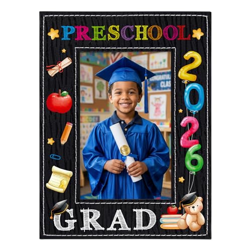 WaaHome Preschool Graduation Gifts for Girls Boys 2026-4x6 Preschool Graduation Picture Frame - Kids Pre School Grad Photo Frame Gifts for Daughter Son Granddaughter Room Decor