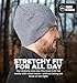 Tough Headwear Daily Knit Beanie Hat - Thermal Warmth Winter Hat - Breathable, Stretch Fit Beanie for Women & Men Light Gray