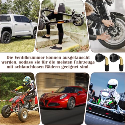 20 Stück Motorrad Tubeless Ventil Set, 90 Grad PVR70 Reifen Vorbauten aus Messing für Motorräder, Autos, Fahrräder, Motorroller