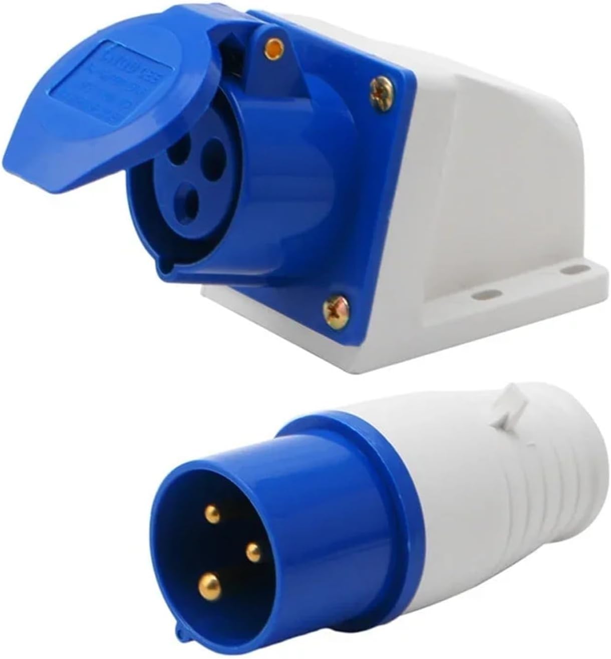 16 Amp 3 Pin Industrial Plug+Socket 220-250V Weatherproof IP44 2P+E 3Phase 16A