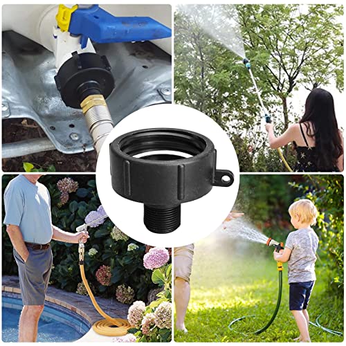 Patifun 275 330 G Ibc Drain Adapter Fine Thread 2 Nps (60Mm) Female X 3/4" Bsp/Npt Male G Hose Tote Adapter Garden Hose Drain Plug Connector Water Hose Male Adapter Food Grade Ibc Adapter #TOP4