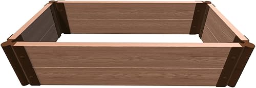 Frame It All Classic Sienna - Cama de jardín elevada de 2 x 4 x 11 pulgadas, perfil de 2 pulgadas