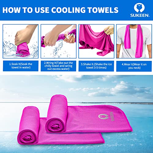 Sukeen Cooling Towel (40"X12"),Ice Towel,Soft Breathable Chilly Towel,Microfiber Towel For Yoga,Sport,Running,Gym,Workout,Camping,Fitness,Workout & More Activities #TOP2