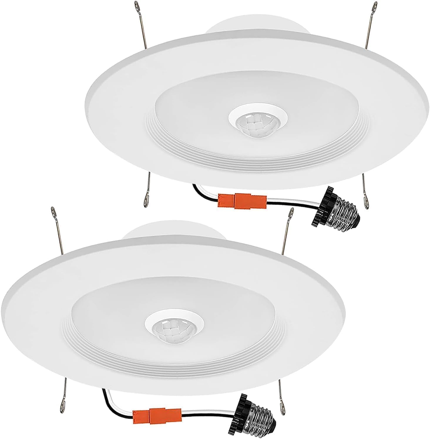 5 inch & 6 inch Retrofit LED PIR Motion Sensor Downlight,LED Recessed Light, 20W 120V-256V, 2000LM,Motion Activated Dusk to Dawn, Auto On/Off Indoor Outdoor Lighting (5500K Daylight) 2 Pack