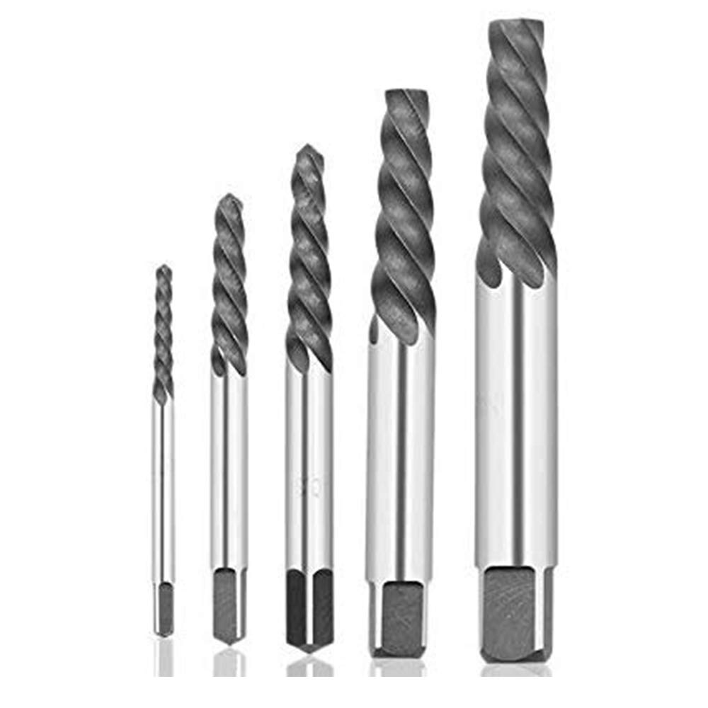 Loboo Idea 10 Stks Schroef Extractor Links Kobalt Boor Set, Beschadigde Schroef Remover Gestripte Schroef Removers Boor Set, Kobalt Boor Sets met Metalen Case (10-Stuks/Set, Zilver