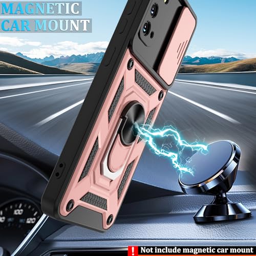 Gritup for Samsung Galaxy-S20 Case with Slide Camera Cover & [HD Screen Protector×2],360°Rotation Ring Kickstand [Military Grade] Case,Rose Gold by Gritup - Image 7