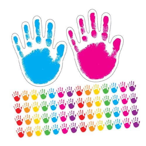 GRIRIW 100 Piezas De Bordes De Papel Recortables Con Forma De Palma Para Tablones De Anuncios Lindas Tarjetas Con Forma De Mano Para El Aula Recortes Con Forma De Mano Para El Aula