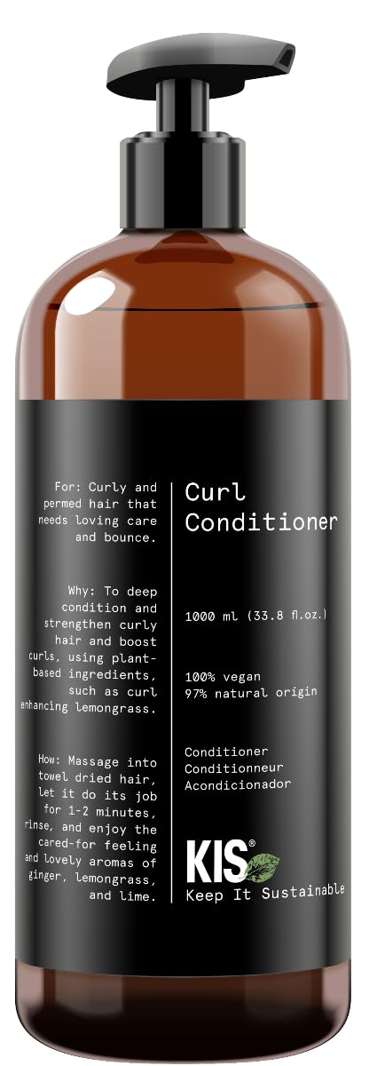 KIS Green Curl - Conditioner - 1000ml - lockiges & welliges Haar - 100% Vegane Rezeptur - sulfatfrei