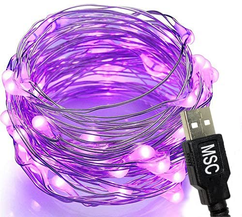 MSC 5 m USB/batteria Fairy Lights Rame, Viola