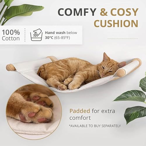 Katzenmöbel-Set – Hanfseil überzogene Stufen, montierte Hängematte und Kletterregale zum Faulenzen und Schlafen