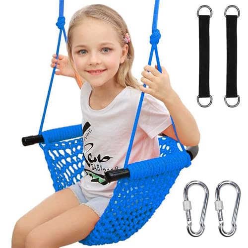 Kids swing for swing set with rope seat and straps