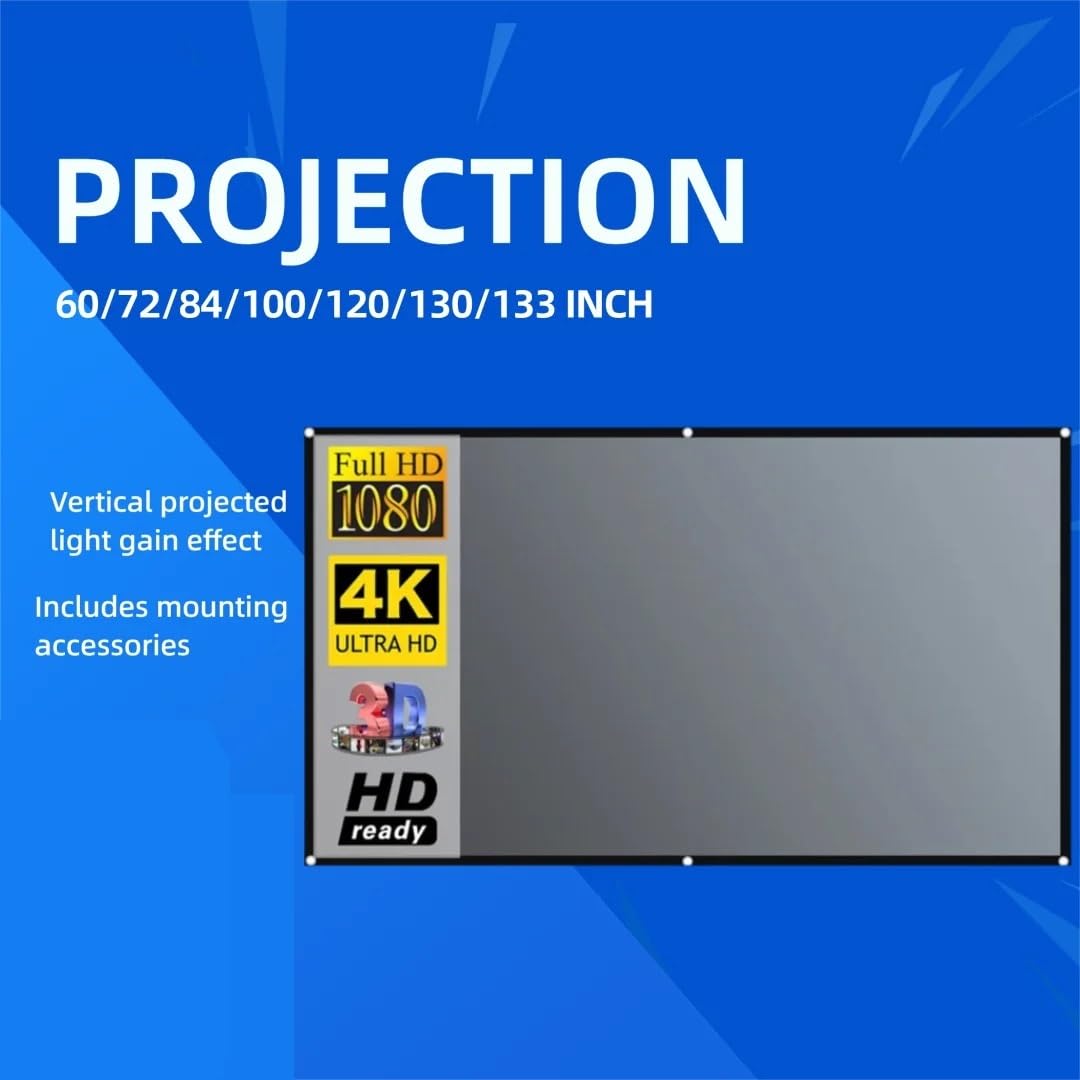 przenośny ekran Ekran projektora Odblaskowe przenośne ekrany projekcyjne w domu, na zewnątrz, biurze(72 inch)
