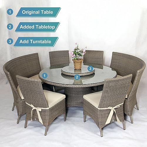Rodamientos giratorios de metal aluminio Lazy Susan de 14 pulgadas plateado 7