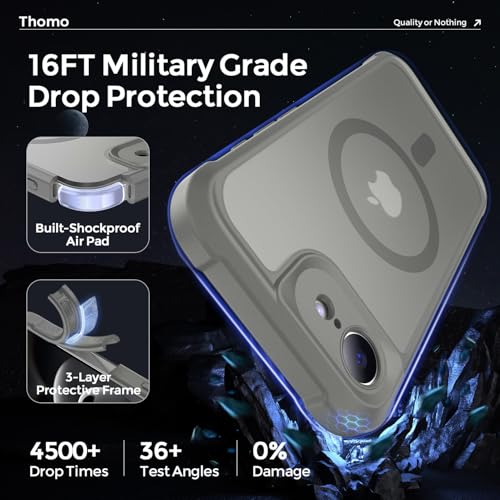 Thomo Magnetic for iPhone 17e Case/iPhone 16e Case, [Full Camera Protection] [Compatible with Magsafe] Military-Grade Shockproof, Anti-Fingerprint Translucent Matte Phone Case,Titanium Gray by Thomo - Image 5