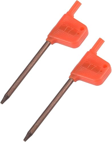 uxcell Destornillador Torx, llave inglesa T7 S2 con mango de bandera de estrella, 2 unidades