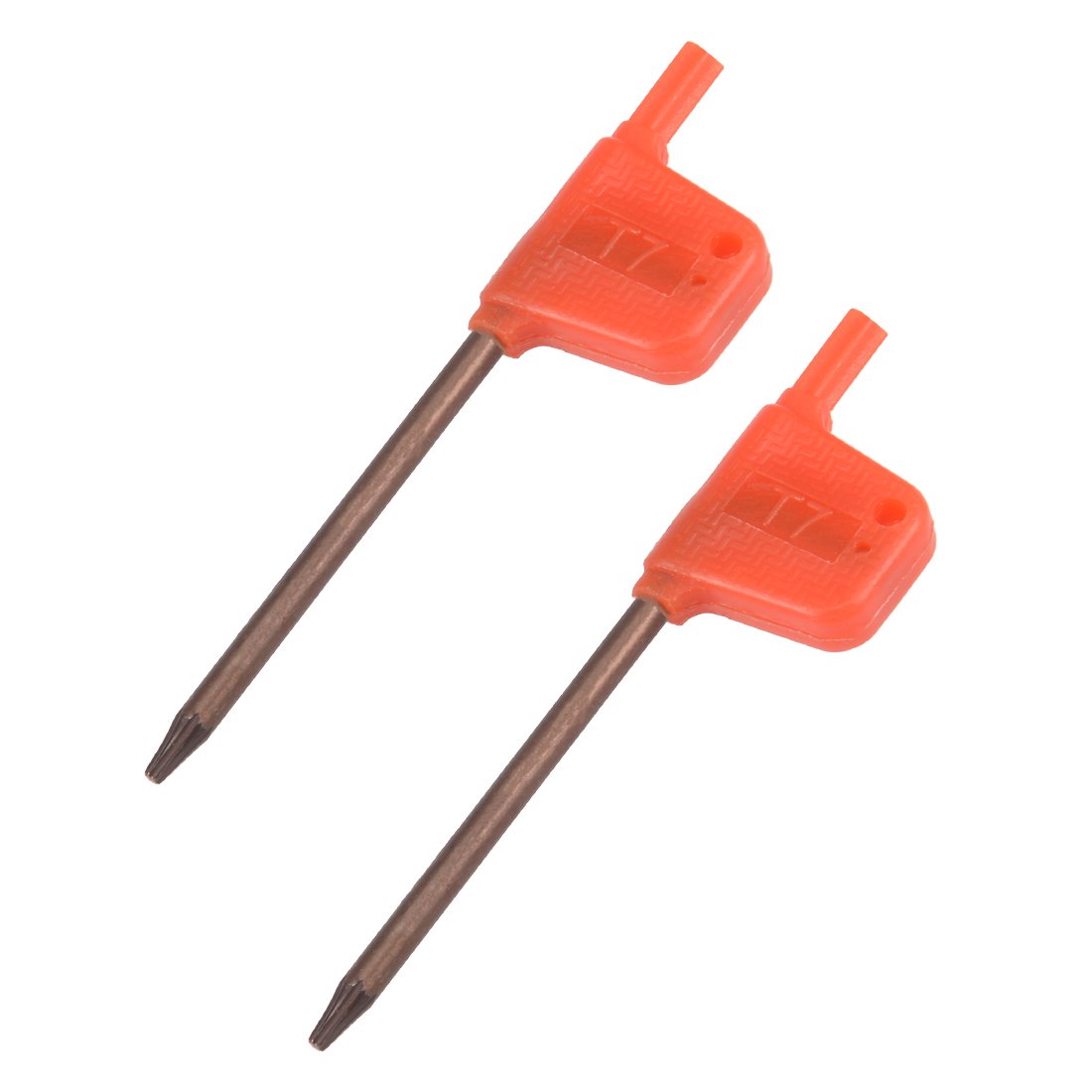 Sourcingmap Torx Screwdriver, T7 S2 Flag Handle Star Driver Key Wrench Spanner 2 Pcs, Orange