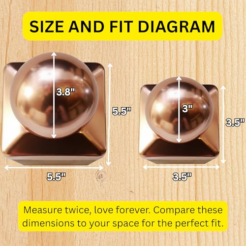 Tapa de bola de cobre de 8,9 cm para decorar postes de madera en terrazas y porches 3