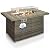 SereneLife Outdoor Propane Fire Pit Table- 50,000 BTU Auto-Ignition Gas Fire Pit w/Glass Wind Guard, Black Tempered Glass Tabletop & Clear Glass Rock for Outdoor Cooking & Grilling - SLNFTAL26