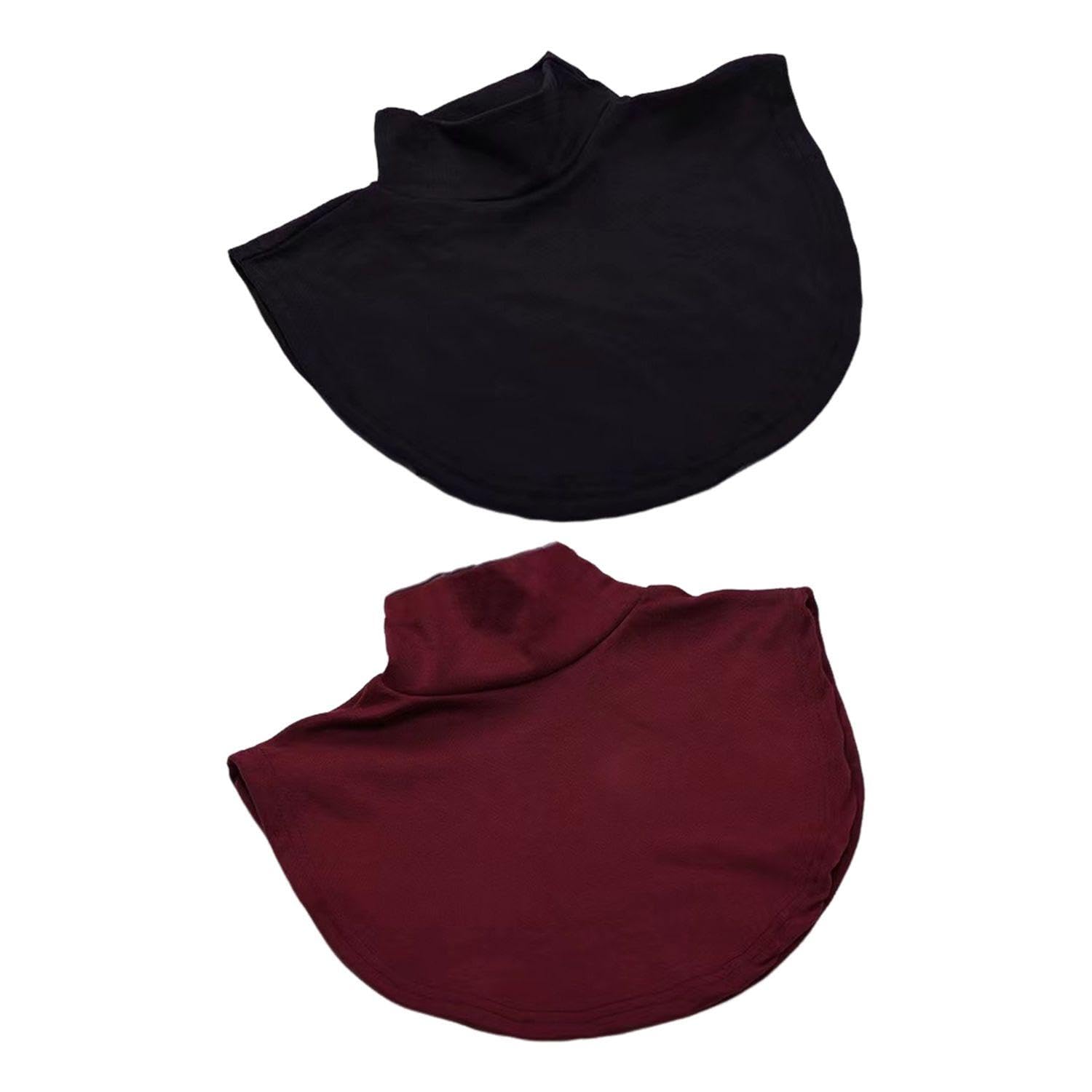 Wufgwbd Unisex Black 2Pcs Scoop Neck Fake Collars, Warm Collars, Simple Collars, Clothing Decorative Collars, Fake Collars For Women