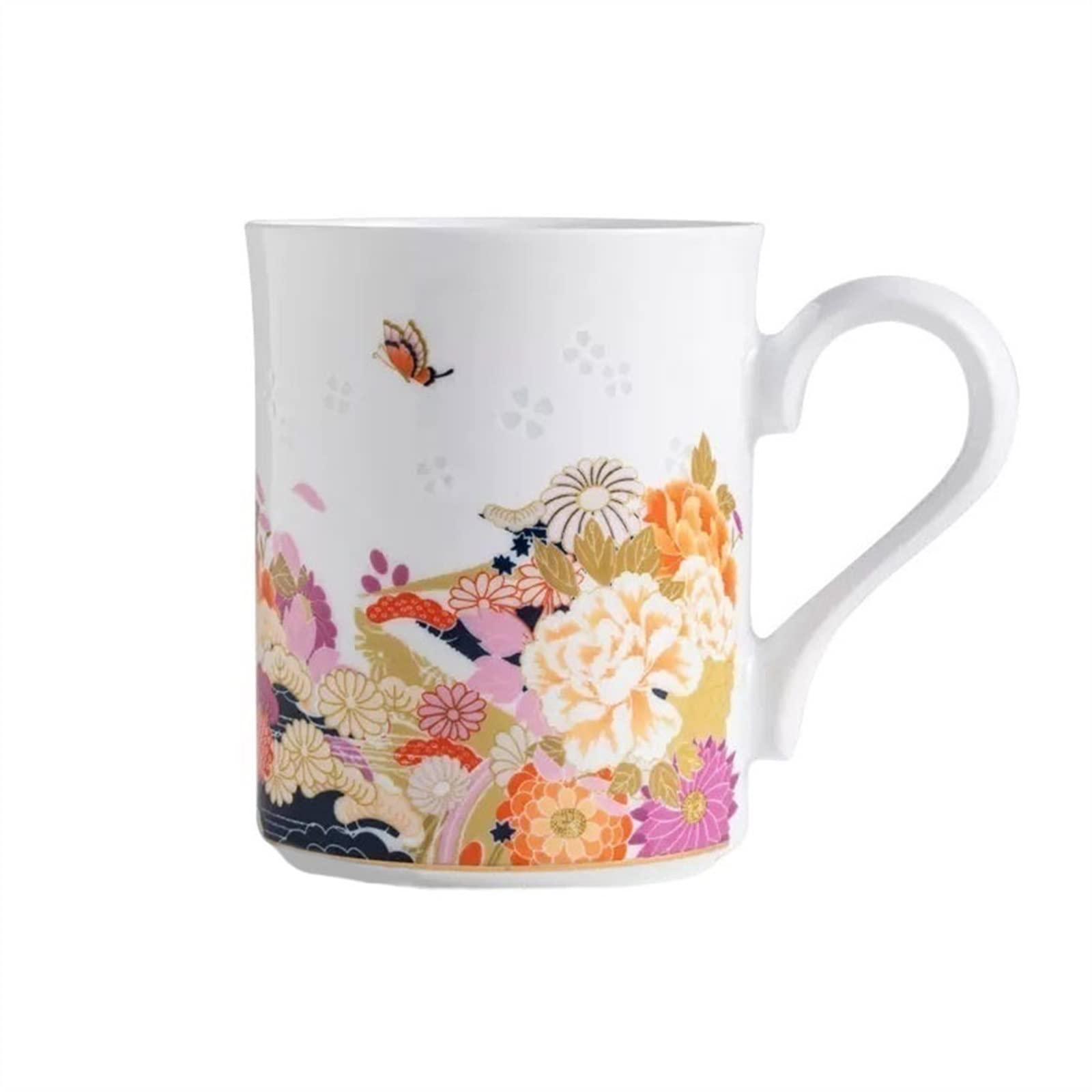Filiżanki 350ML Jiangxi Jingdezhen kubek ceramiczny ręcznie malowany kubek kwiatowy wykwintna filiżanka kawy z podstawką i łyżką Kubek kawy