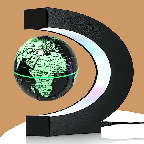 RTOSY Multicolor Changing Magnetic Levitation Floating Globe, Floating Globe with LED Lights, Cool Gadgets Desktop Decor, Great Gifts for Men/Fathers/Husbands/Boyfriends/Bosses by RTOSY - Used condition - US$25.27