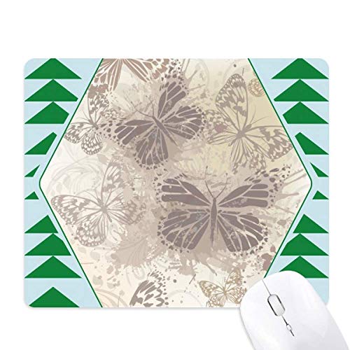 Tapis de souris vintage grey papillon en caoutchouc naturel vert