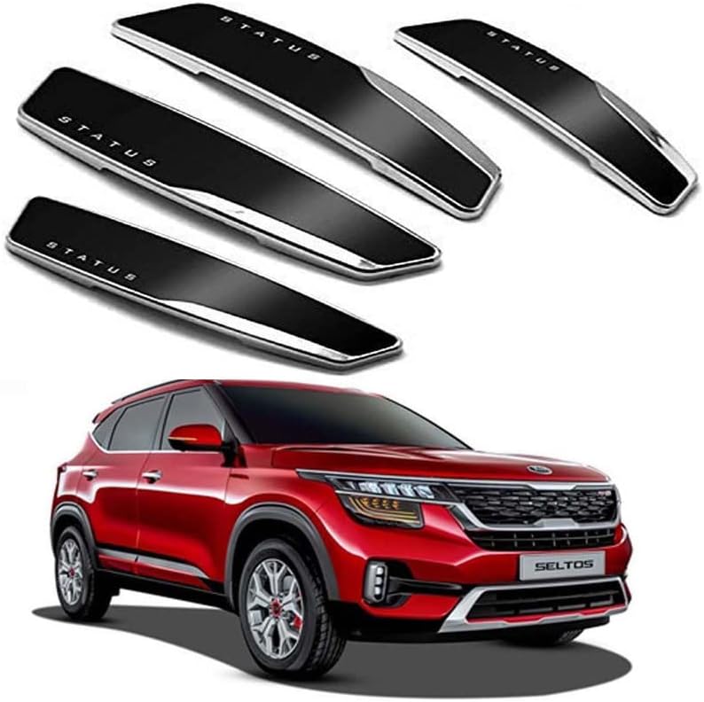 Status Car Door Guard Edge Protector Black Color for Kia Seltos Set of 4 Pieces