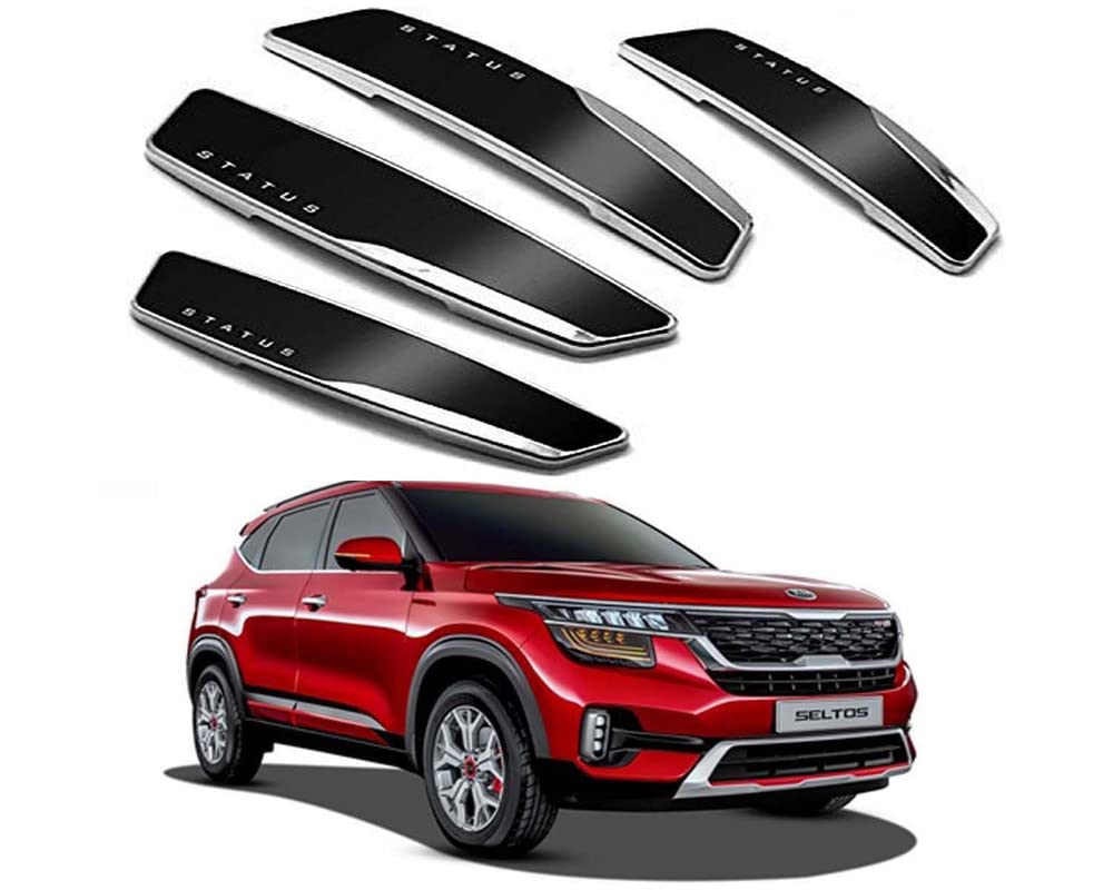 Status Car Door Guard Edge Protector Black Color for Kia Seltos Set of 4 Pieces