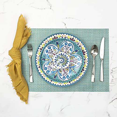 Zak Designs Melamine Dinnerware Set, 12-Piece, Service For 4, Medallion (Cool) #TOP3