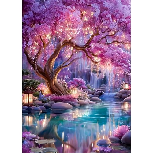 EOBROMD Diamond Art Kits for Adults Glowing Dream Forest, 5D Full Drill Diamond Dots, DIY Painting Kits for Adults Beginners, Gem Art and Crafts for Home Wall Decor 12x16inch