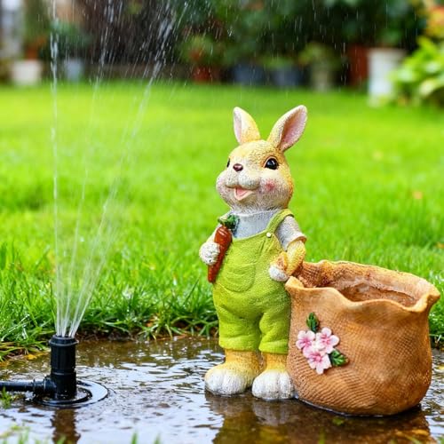 Pot de fleur lapin en résine jaune : petit cache-pot pour plante intérieure - 8