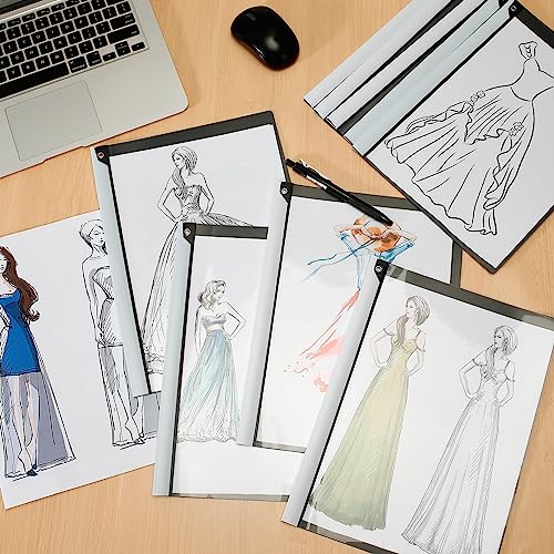 Dlicoda Capas de relatório com clipe giratório, pacote com 10 pastas de apresentação frontais transp