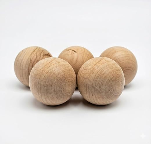Wooden Balls 3" Unfinished (Pack of 4)