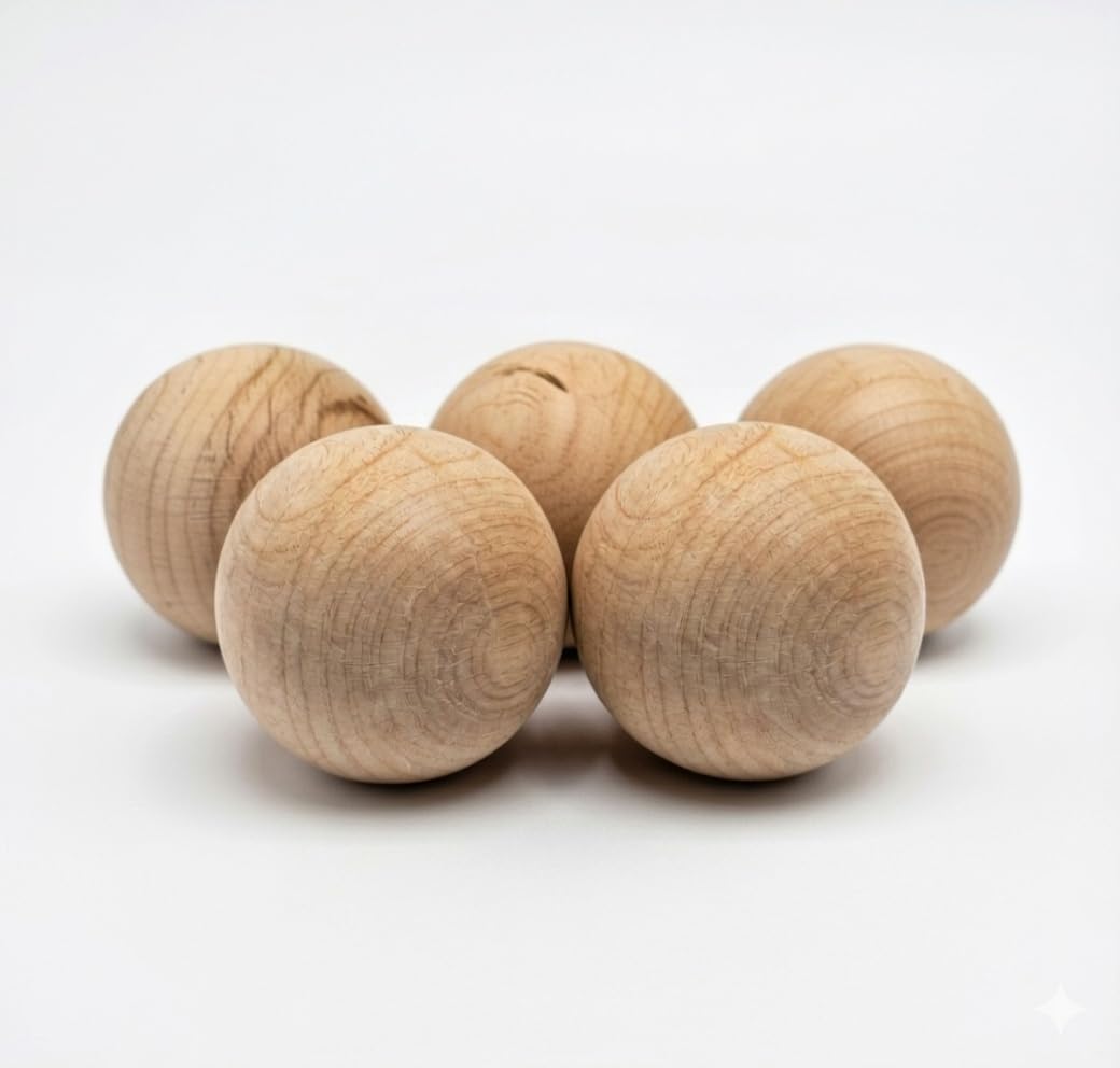 Wooden Balls 3" Unfinished (Pack of 4)