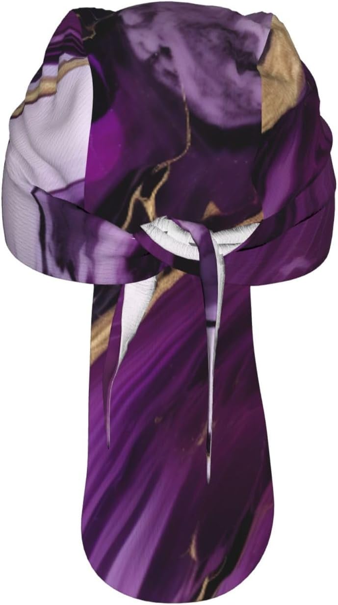 Dark Purple Texture Marble 1 Print Unisex Sweatband Wide Headband Breathable Head Scarf Absorb Sweat Bandanas for Running Fishing
