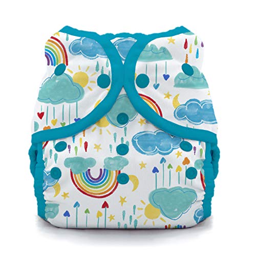 Image of Thirsties Duo Wrap Reusable Cloth Diaper Cover, Snap Closure, Rainbow Size Two (18-40 lbs)