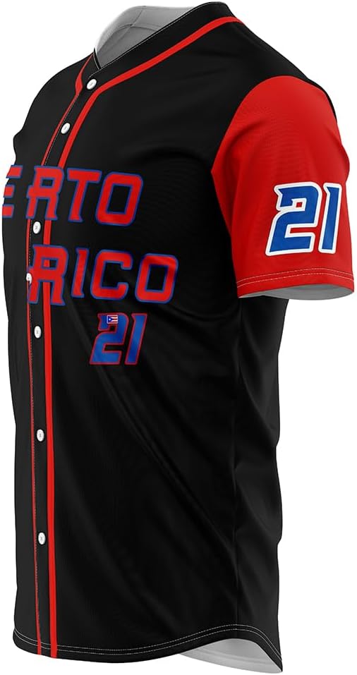 Men's #21 Puerto Rico Baseball Jersey World Game Classic Baseball Shirts Stitched