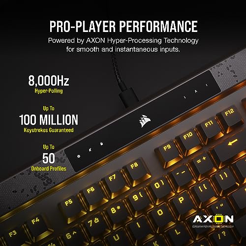 CORSAIR K70 MAX RGB Magnetic Mechanical Wired Gaming Keyboard – MGX Adjustable Switches, Simultaneous SOCD and Rapid Trigger, PBT Double-Shot Keycaps, Sound Dampening, 8000Hz Polling, QWERTY NA, Black by Corsair - Image 6