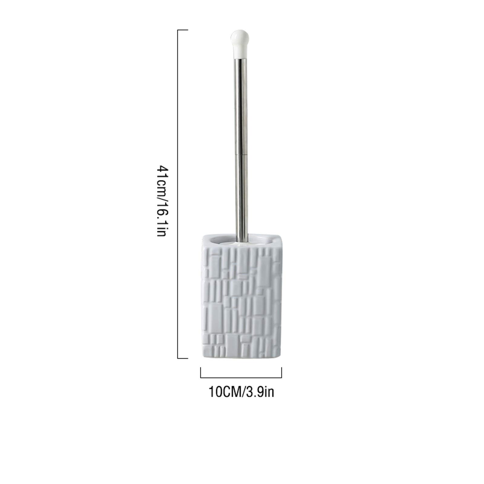Brosse de toilette Ensemble de brosse de toilette en céramique Salle de bain Lavage ménager Brosse de toilette Brosse de nettoyage de toilette Manche long Brosse de toilette à 360 degrés Brosse de net